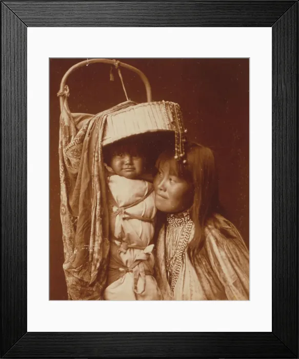 Framed Print : Apache girl and papoose, c1903. Creator: Edward Sheriff Curtis Framed Print : Apache girl and papoose, c1903. Creator: Edward Sheriff Curtis
