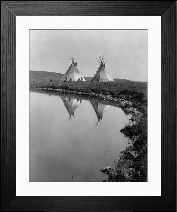 Framed Print : At the water's edge-Piegan, c1910. Creator: Edward Sheriff Curtis Framed Print : At the water's edge-Piegan, c1910. Creator: Edward Sheriff Curtis