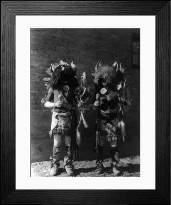 Framed Print : Tesuque buffalo dancers, c1927. Creator: Edward Sheriff Curtis Framed Print : Tesuque buffalo dancers, c1927. Creator: Edward Sheriff Curtis