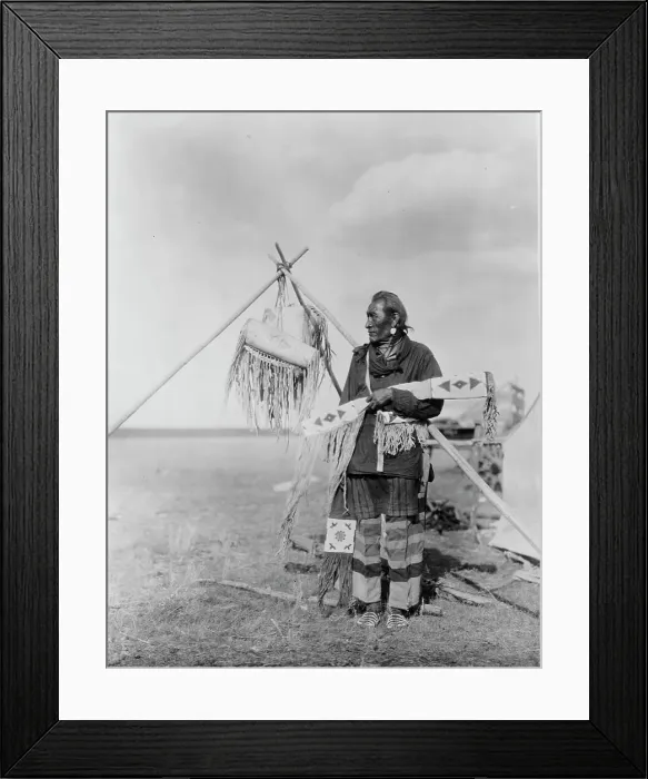Framed Print : In a Blackfoot camp, c1927. Creator: Edward Sheriff Curtis Framed Print : In a Blackfoot camp, c1927. Creator: Edward Sheriff Curtis