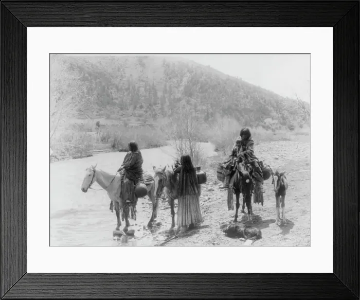 Framed Print : At the ford, c1903. Creator: Edward Sheriff Curtis Framed Print : At the ford, c1903. Creator: Edward Sheriff Curtis