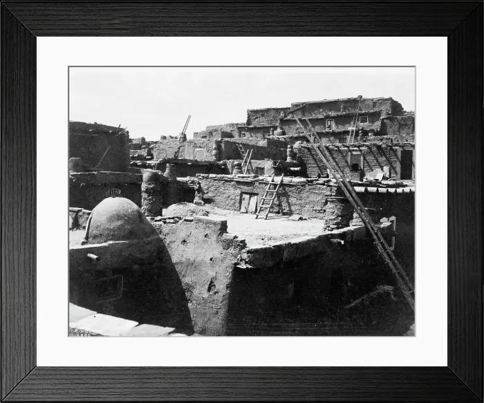Framed Print : The terraced houses of Zuni, c1903. Creator: Edward Sheriff Curtis Framed Print : The terraced houses of Zuni, c1903. Creator: Edward Sheriff Curtis