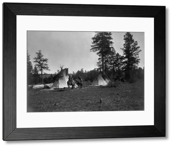 Framed Print : Camp of the Root Diggers-Yakima, 1909, c1910. Creator: Edward Sheriff Curtis