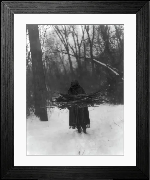 Framed Print : The wood gatherer-Sioux, c1908. Creator: Edward Sheriff Curtis Framed Print : The wood gatherer-Sioux, c1908. Creator: Edward Sheriff Curtis