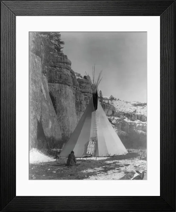 Framed Print : Hide stretching-Apsaroke, c1908. Creator: Edward Sheriff Curtis Framed Print : Hide stretching-Apsaroke, c1908. Creator: Edward Sheriff Curtis
