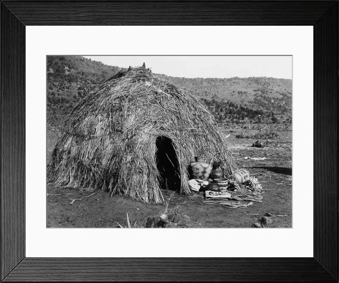 Framed Print : Apache Wickiup(?), c1903. Creator: Edward Sheriff Curtis Framed Print : Apache Wickiup(?), c1903. Creator: Edward Sheriff Curtis