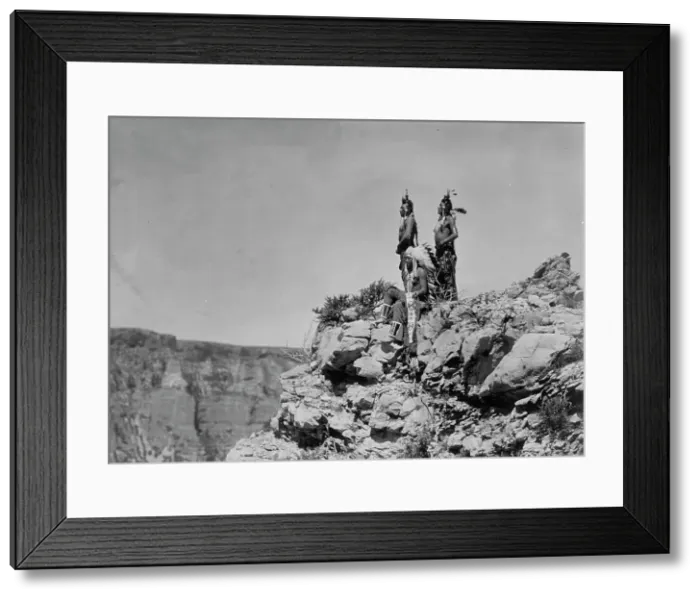 Framed Print : Watching the signal, c1905. Creator: Edward Sheriff Curtis Framed Print : Watching the signal, c1905. Creator: Edward Sheriff Curtis