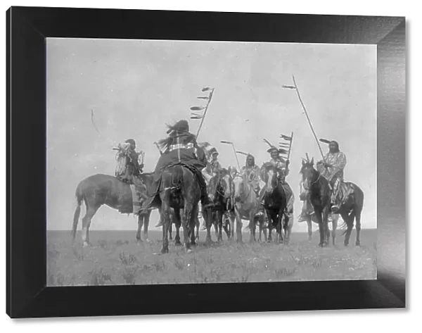 Atsina warriors, c1908. Creator: Edward Sheriff Curtis