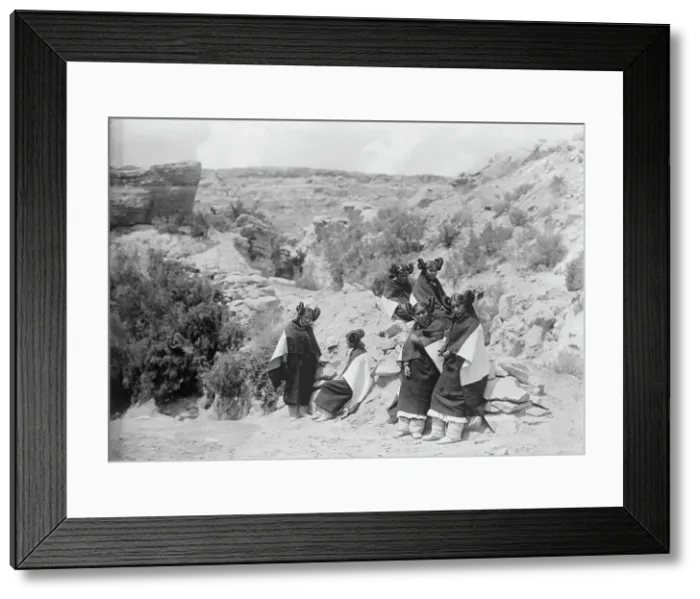 Framed Print : East Mesa girls-Hopi, c1906. Creator: Edward Sheriff Curtis Framed Print : East Mesa girls-Hopi, c1906. Creator: Edward Sheriff Curtis