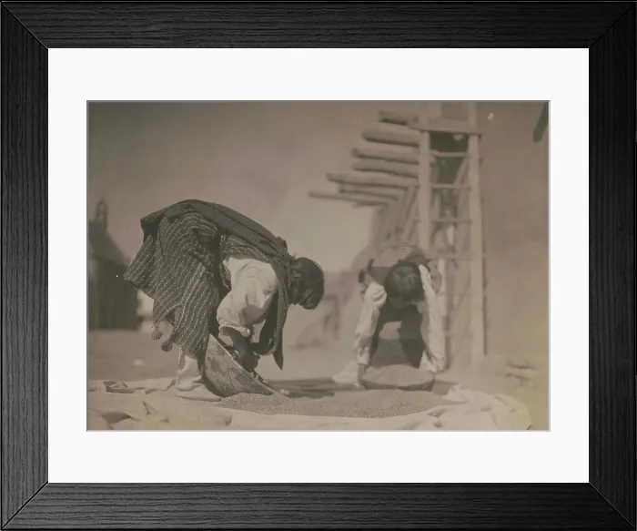 Framed Print : Cleaning wheat-San Juan, c1905. Creator: Edward Sheriff Curtis Framed Print : Cleaning wheat-San Juan, c1905. Creator: Edward Sheriff Curtis