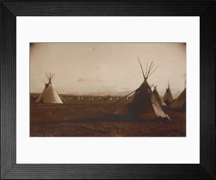 Framed Print : Piegan encampment, c1900. Creator: Edward Sheriff Curtis Framed Print : Piegan encampment, c1900. Creator: Edward Sheriff Curtis
