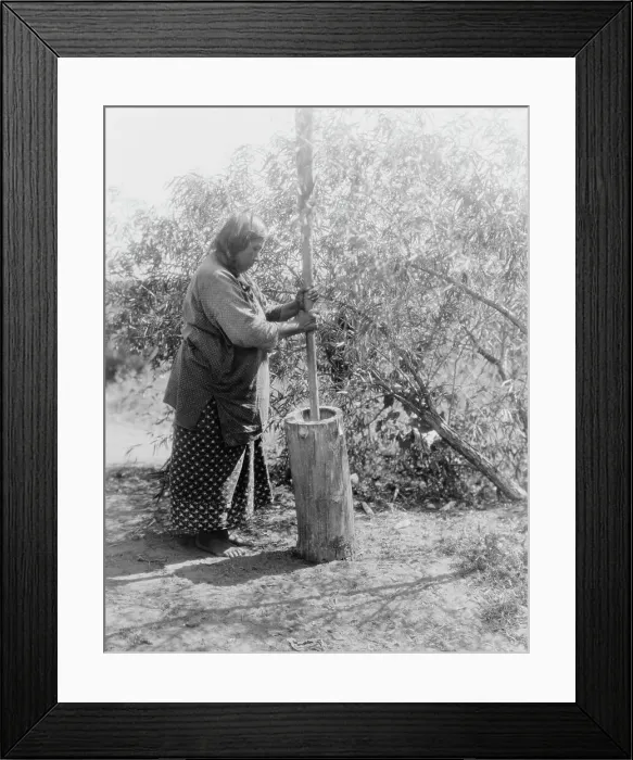 Framed Print : Wichita mortar, c1927. Creator: Edward Sheriff Curtis Framed Print : Wichita mortar, c1927. Creator: Edward Sheriff Curtis