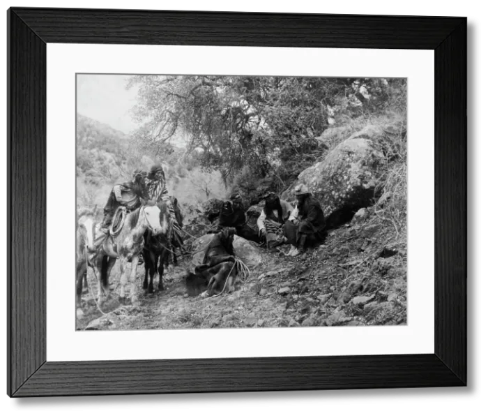 Framed Print : Story telling, c1906. Creator: Edward Sheriff Curtis Framed Print : Story telling, c1906. Creator: Edward Sheriff Curtis