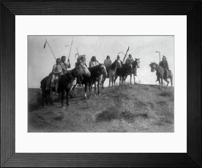Framed Print : Watching for the signal, c1908. Creator: Edward Sheriff Curtis