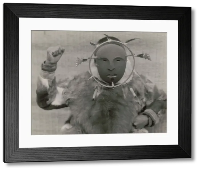 Framed Print : Ceremonial mask-Nunivak, c1929. Creator: Edward Sheriff Curtis Framed Print : Ceremonial mask-Nunivak, c1929. Creator: Edward Sheriff Curtis