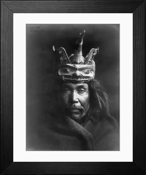 Framed Print : A Tluwulahu mask-Tsawatenok, c1914. Creator: Edward Sheriff Curtis Framed Print : A Tluwulahu mask-Tsawatenok, c1914. Creator: Edward Sheriff Curtis