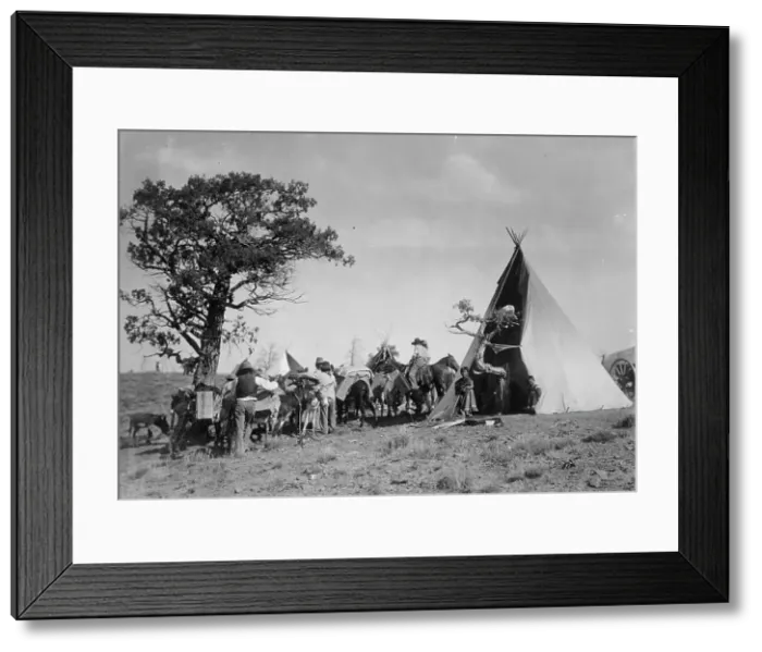 Framed Print : Visitors at Jicarilla, c1905. Creator: Edward Sheriff Curtis Framed Print : Visitors at Jicarilla, c1905. Creator: Edward Sheriff Curtis