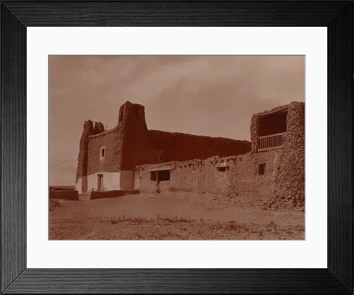 Framed Print : Mission and church at Acoma, c1905. Creator: Edward Sheriff Curtis Framed Print : Mission and church at Acoma, c1905. Creator: Edward Sheriff Curtis