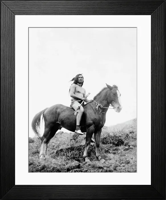 Framed Print : The old-time warrior-Nez Percé, c1910. Creator: Edward Sheriff Curtis Framed Print : The old-time warrior-Nez Percé, c1910. Creator: Edward Sheriff Curtis