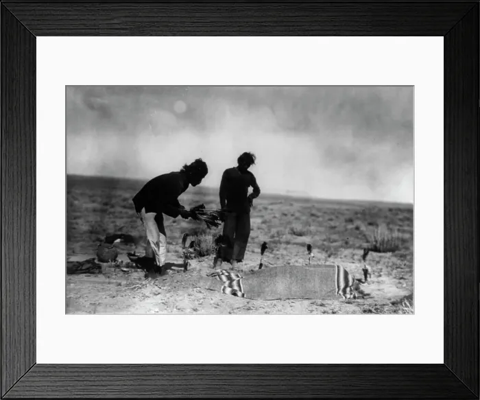 Framed Print : Yeibichai, patient in sweat bath, 1904, c1905. Creator: Edward Sheriff Curtis Framed Print : Yeibichai, patient in sweat bath, 1904, c1905. Creator: Edward Sheriff Curtis