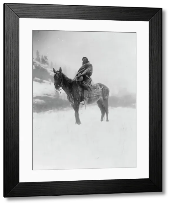Framed Print : The scout in winter-Apsaroke, c1908. Creator: Edward Sheriff Curtis Framed Print : The scout in winter-Apsaroke, c1908. Creator: Edward Sheriff Curtis