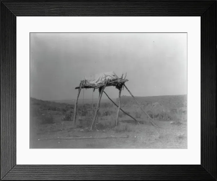 Framed Print : A burial platform-Apsaroke, c1908. Creator: Edward Sheriff Curtis Framed Print : A burial platform-Apsaroke, c1908. Creator: Edward Sheriff Curtis