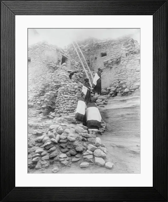 Framed Print : Cliff perched homes-Hopi, c1906. Creator: Edward Sheriff Curtis Framed Print : Cliff perched homes-Hopi, c1906. Creator: Edward Sheriff Curtis