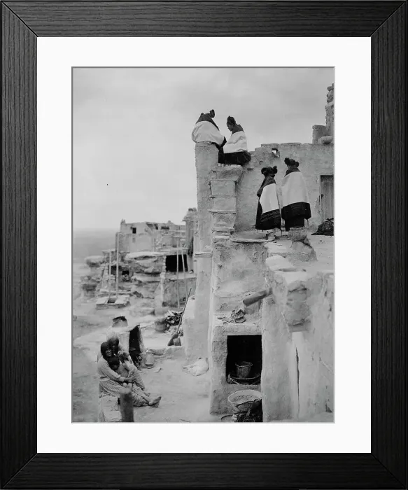 Framed Print : On the housetop-Hopi, c1906. Creator: Edward Sheriff Curtis Framed Print : On the housetop-Hopi, c1906. Creator: Edward Sheriff Curtis