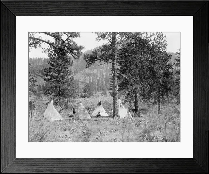 Framed Print : Spokan camp, c1910. Creator: Edward Sheriff Curtis Framed Print : Spokan camp, c1910. Creator: Edward Sheriff Curtis