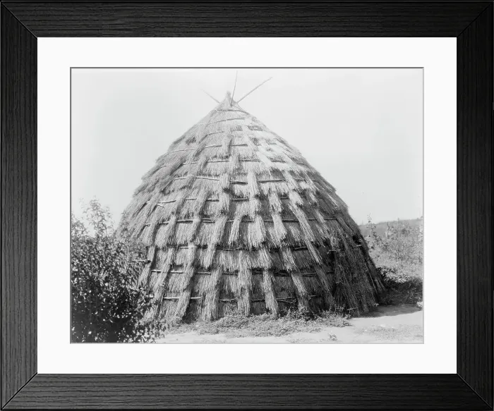 Framed Print : Wichita grass-house, c1927. Creator: Edward Sheriff Curtis