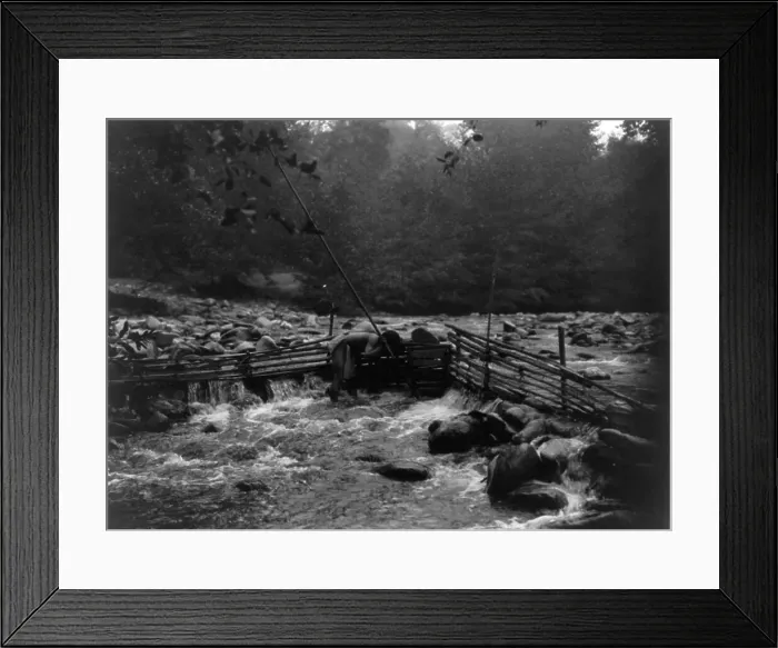 Framed Print : Hupa trout trap, c1923. Creator: Edward Sheriff Curtis Framed Print : Hupa trout trap, c1923. Creator: Edward Sheriff Curtis