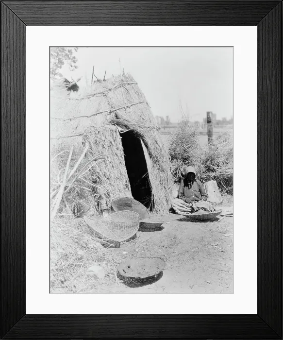 Framed Print : Paviotso house at Walker Lake, c1924. Creator: Edward Sheriff Curtis Framed Print : Paviotso house at Walker Lake, c1924. Creator: Edward Sheriff Curtis