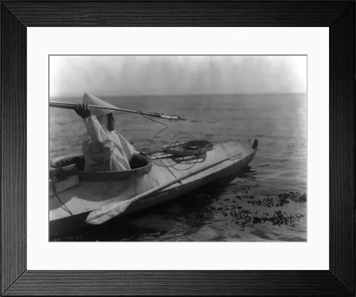 Framed Print : Ready for the throw-Nunivak, c1929. Creator: Edward Sheriff Curtis Framed Print : Ready for the throw-Nunivak, c1929. Creator: Edward Sheriff Curtis