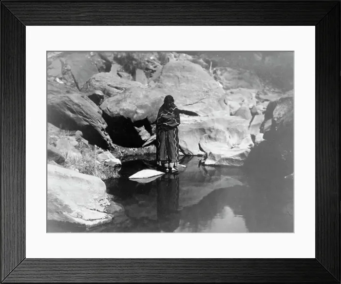 Framed Print : Nature's mirror-Navaho, 1904, c1904. Creator: Edward Sheriff Curtis Framed Print : Nature's mirror-Navaho, 1904, c1904. Creator: Edward Sheriff Curtis