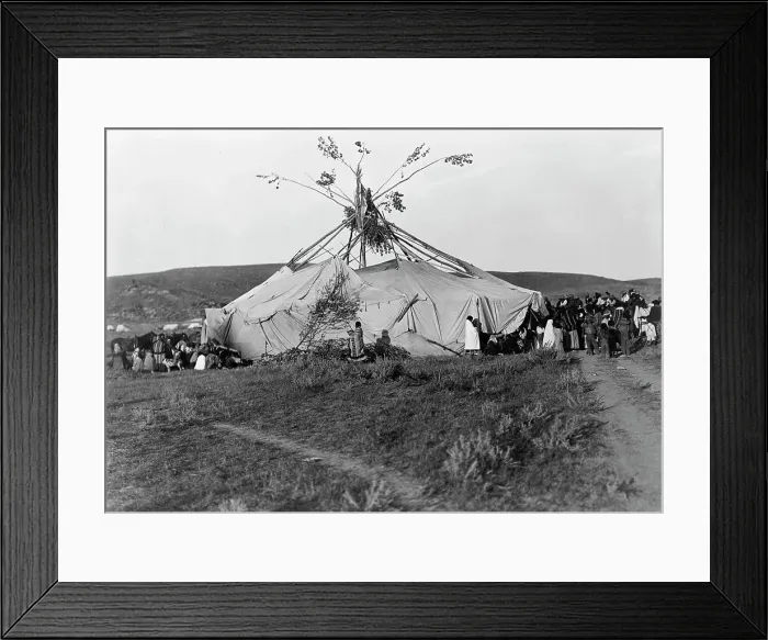 Framed Print : Sun dance in progress-Cheyenne, c1910. Creator: Edward Sheriff Curtis Framed Print : Sun dance in progress-Cheyenne, c1910. Creator: Edward Sheriff Curtis