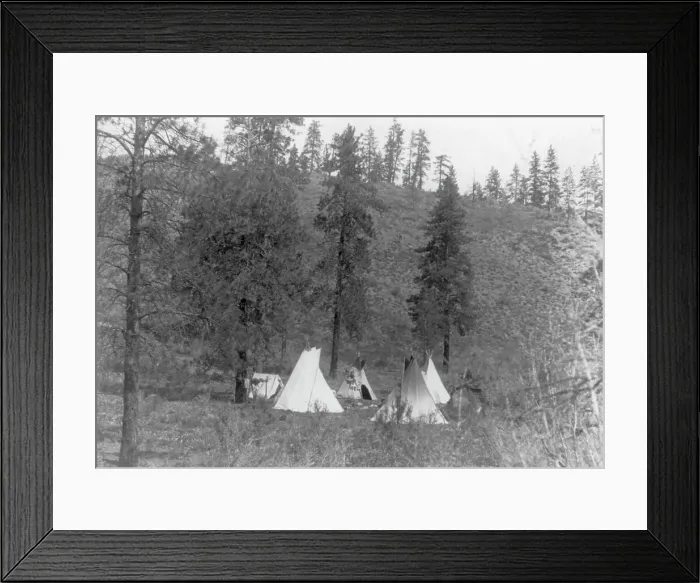 Framed Print : A hill camp, c1910. Creator: Edward Sheriff Curtis Framed Print : A hill camp, c1910. Creator: Edward Sheriff Curtis