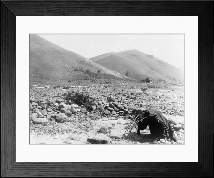 Framed Print : Nez Percé sweat-lodge, c1910. Creator: Edward Sheriff Curtis Framed Print : Nez Percé sweat-lodge, c1910. Creator: Edward Sheriff Curtis
