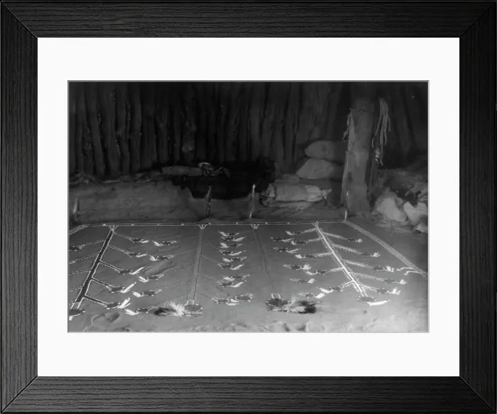 Framed Print : Sand painting, Wind Doctor's ceremony-Navaho, c1905. Creator: Edward Sheriff Curtis Framed Print : Sand painting, Wind Doctor's ceremony-Navaho, c1905. Creator: Edward Sheriff Curtis
