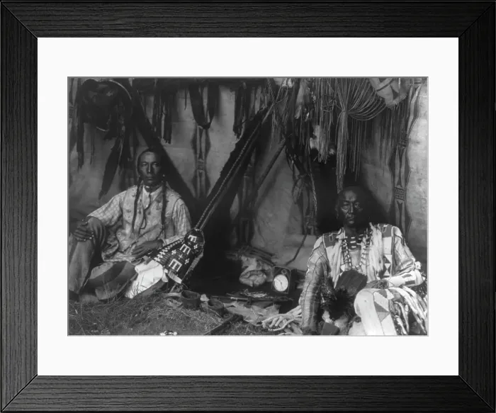 Framed Print : In a Piegan lodge, c1910. Creator: Edward Sheriff Curtis Framed Print : In a Piegan lodge, c1910. Creator: Edward Sheriff Curtis