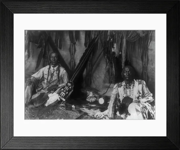 Framed Print : In a Piegan lodge, c1910. Creator: Edward Sheriff Curtis Framed Print : In a Piegan lodge, c1910. Creator: Edward Sheriff Curtis