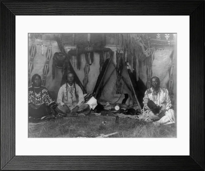 Framed Print : Lodge interior-Piegan, c1910. Creator: Edward Sheriff Curtis Framed Print : Lodge interior-Piegan, c1910. Creator: Edward Sheriff Curtis