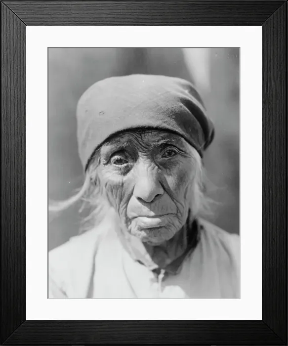 Framed Print : A Serrano woman of Tejon, c1924. Creator: Edward Sheriff Curtis Framed Print : A Serrano woman of Tejon, c1924. Creator: Edward Sheriff Curtis
