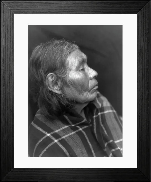 Framed Print : Chinook female profile, 1910, c1910. Creator: Edward Sheriff Curtis Framed Print : Chinook female profile, 1910, c1910. Creator: Edward Sheriff Curtis