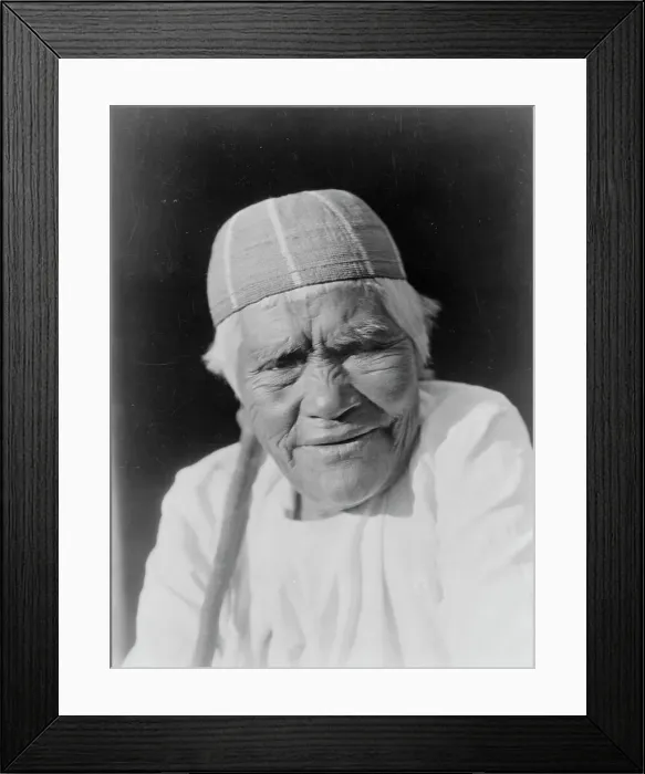 Framed Print : A Yurok widow, c1923. Creator: Edward Sheriff Curtis Framed Print : A Yurok widow, c1923. Creator: Edward Sheriff Curtis