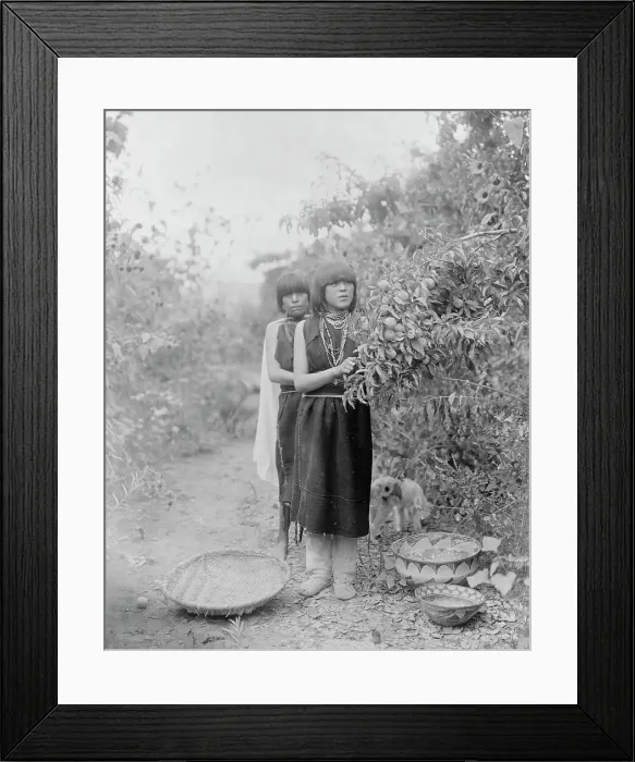 Framed Print : The fruit gatherers, c1905. Creator: Edward Sheriff Curtis Framed Print : The fruit gatherers, c1905. Creator: Edward Sheriff Curtis
