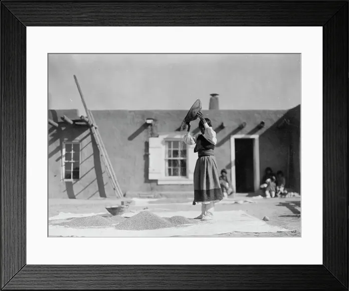 Framed Print : Winnowing wheat, c1905. Creator: Edward Sheriff Curtis Framed Print : Winnowing wheat, c1905. Creator: Edward Sheriff Curtis