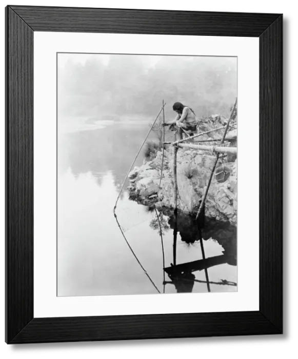 Framed Print : Fishing from a platform, c1923. Creator: Edward Sheriff Curtis Framed Print : Fishing from a platform, c1923. Creator: Edward Sheriff Curtis
