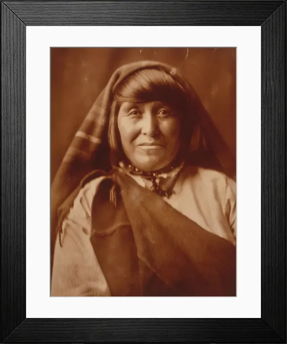 Framed Print : An Acoma woman, head-and-shoulders portrait, facing front, c1904. Creator: Edward Sheriff Curtis Framed Print : An Acoma woman, head-and-shoulders portrait, facing front, c1904. Creator: Edward Sheriff Curtis