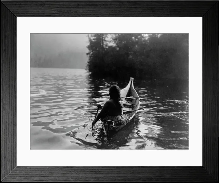 Framed Print : Into the shadow-Clayoquot, c1910. Creator: Edward Sheriff Curtis Framed Print : Into the shadow-Clayoquot, c1910. Creator: Edward Sheriff Curtis