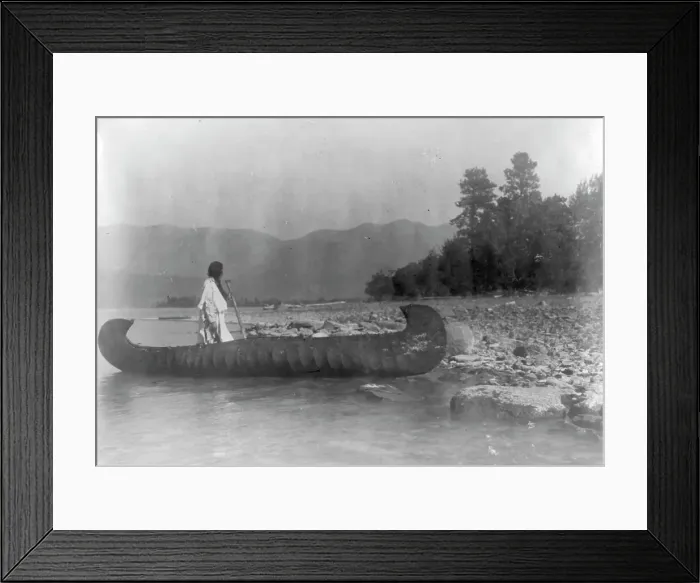 Framed Print : Country of the Kutenai [Flathead Lake, Montana], c1910. Creator: Edward Sheriff Curtis